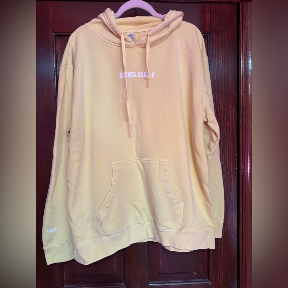 Barstool Sports- Send Help Yellow Hoodie
